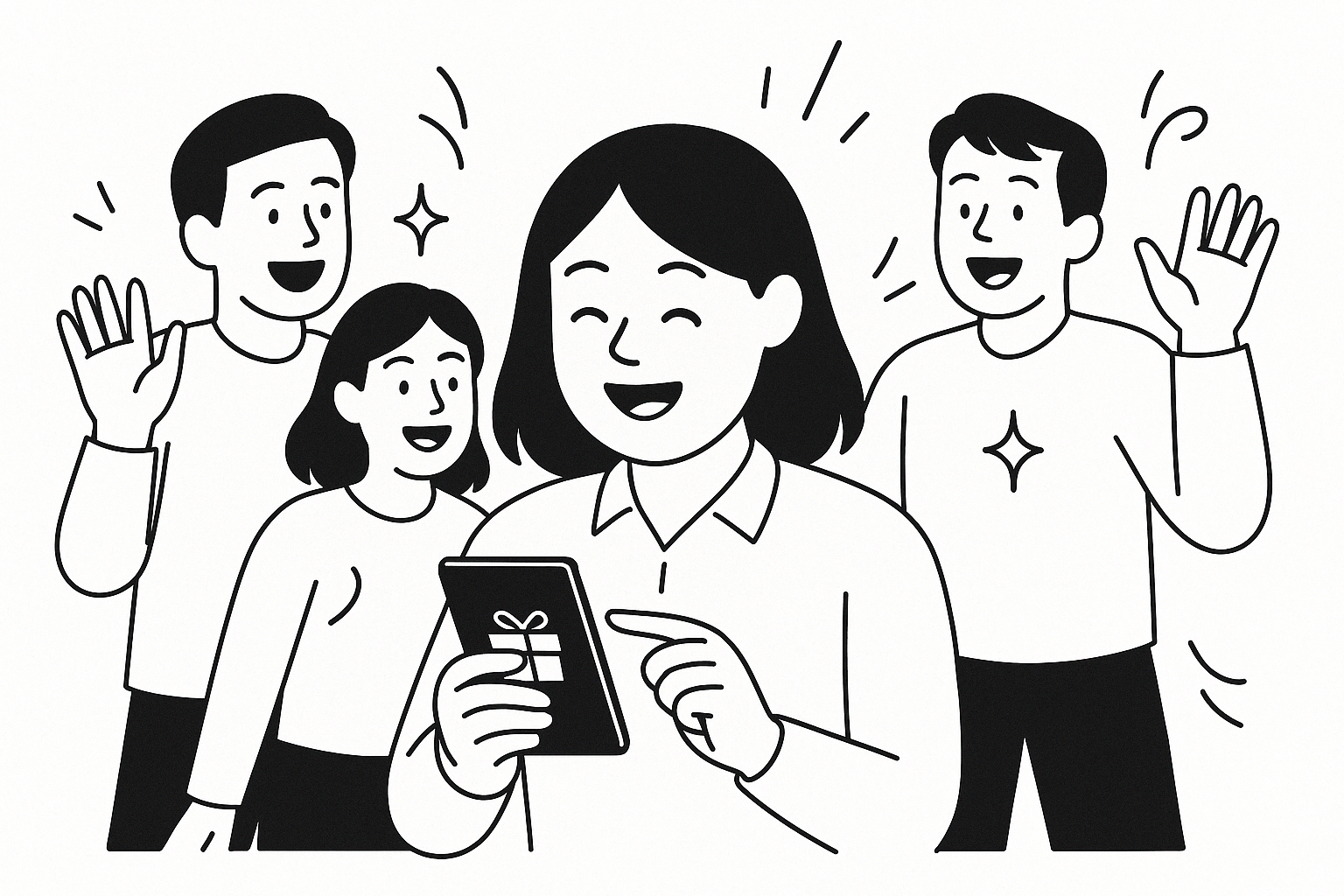 従業員がデジタルギフトを受け取る様子